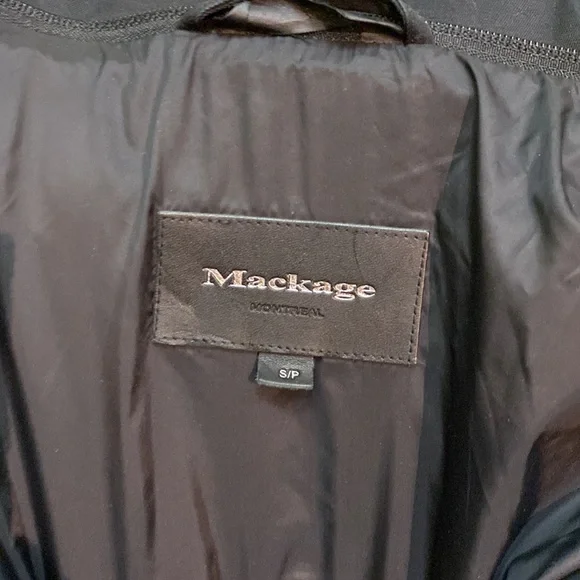 Mackage black parka luxurious down water-repellent rain windproof mid-length - Picture 9 of 15